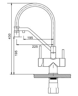 Смеситель для кухни Splenka S70.62.09 с подключением фильтра графит